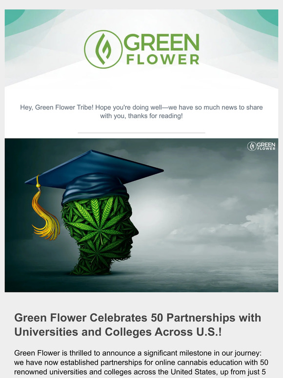 Green Flower Media 50 Schools Milestone, Cannabis Edu in OH & MN
