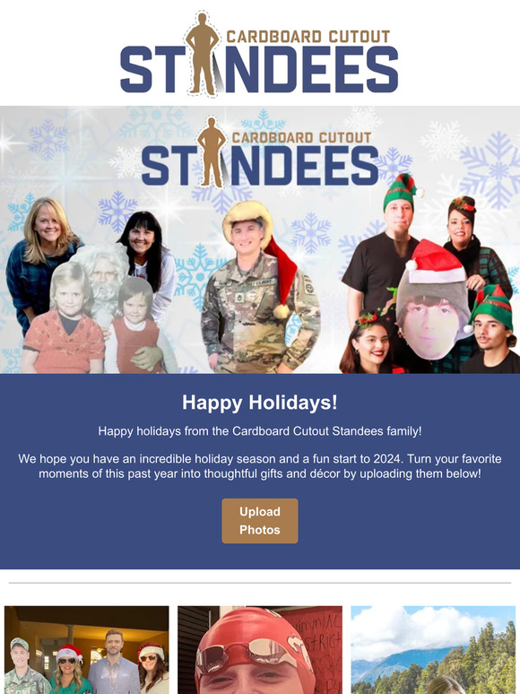 Cardboard Cutout Standees Happy Holidays from Cardboard Cutout