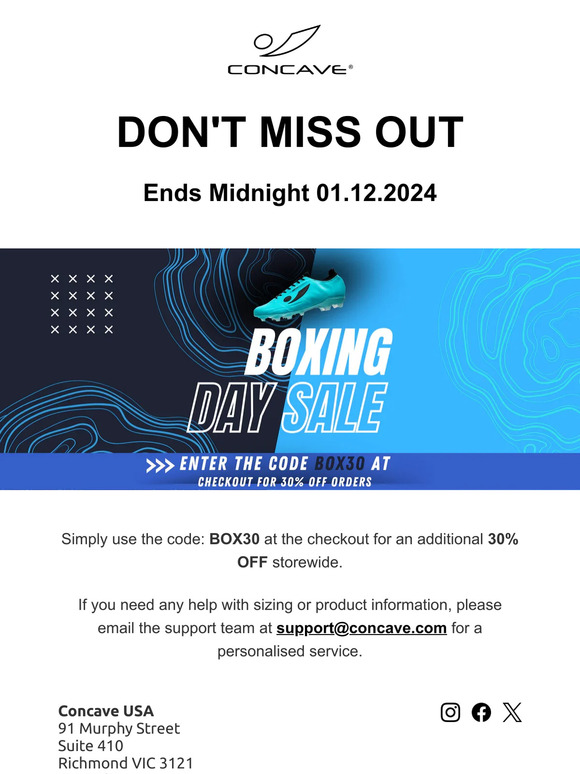 Our Boxing Day Sale Ends Midnight 01.12.2024