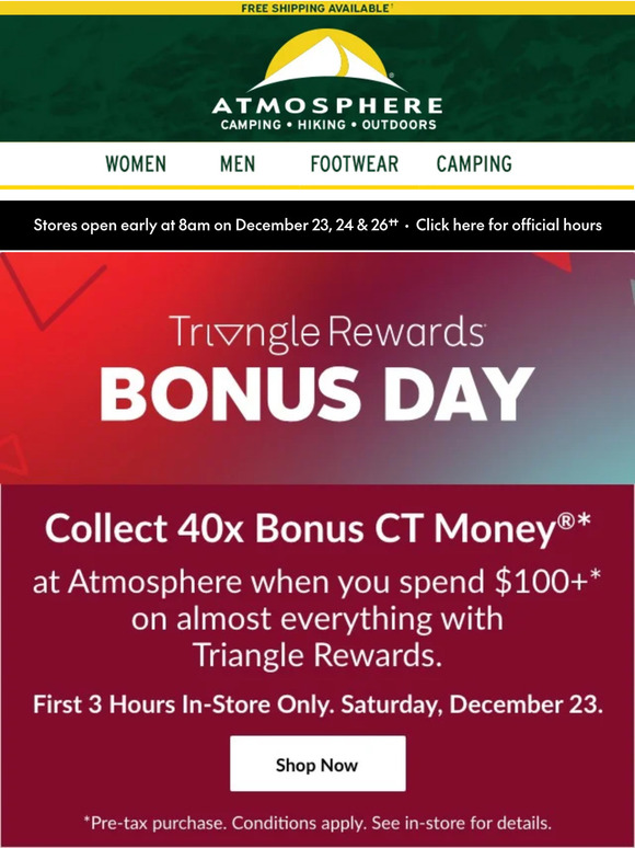 Atmosphere: Triangle Rewards Bonus Day: In-Store Only | Milled
