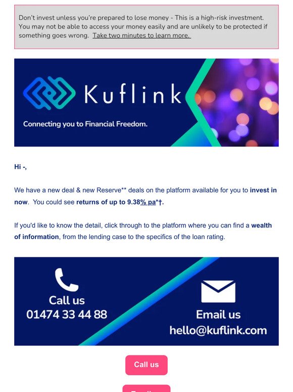 —, New Deal & Reserve Deals at Kuflink!