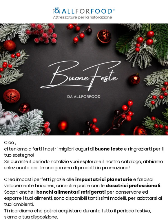 Approfitta delle promozioni natalizie AllForFood