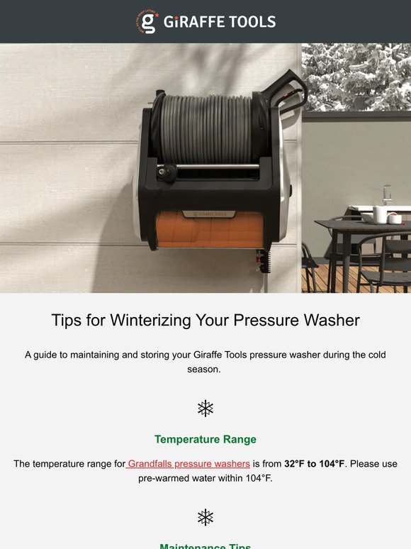 How to Winterize Pressure Washers