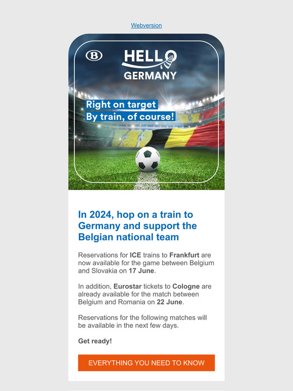 Right on target ⚽ By train, of course!