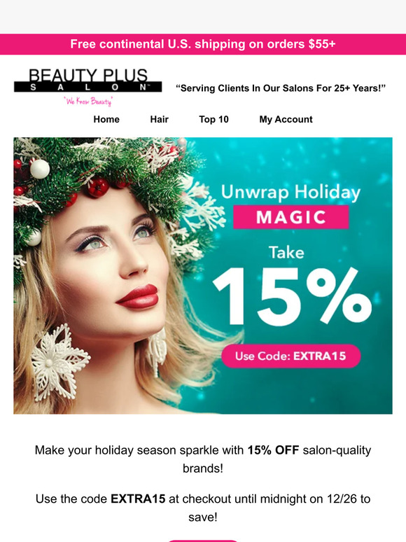 beauty plus salon 🎄 Christmas Sale 15 OFF! Milled