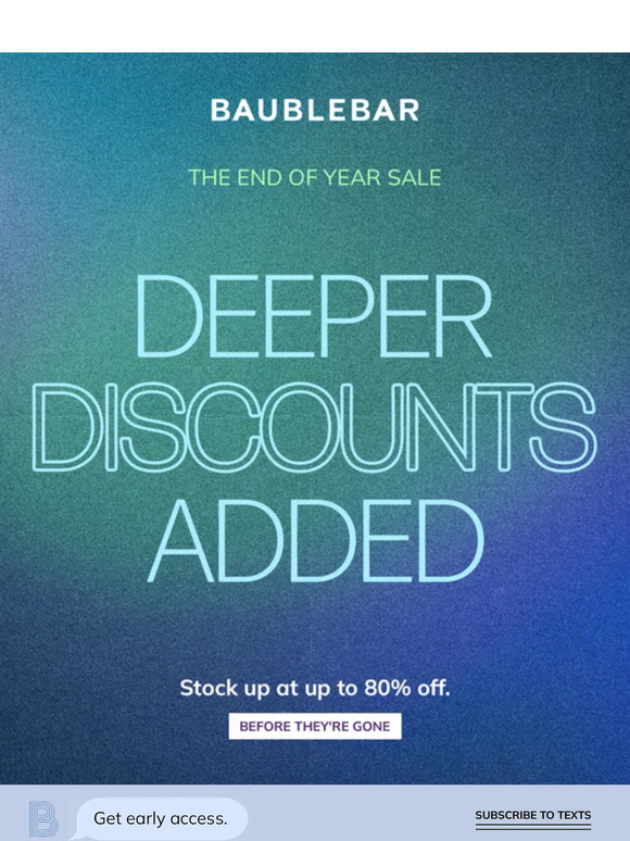 BaubleBar Email Newsletters Shop Sales, Discounts, and Coupon Codes