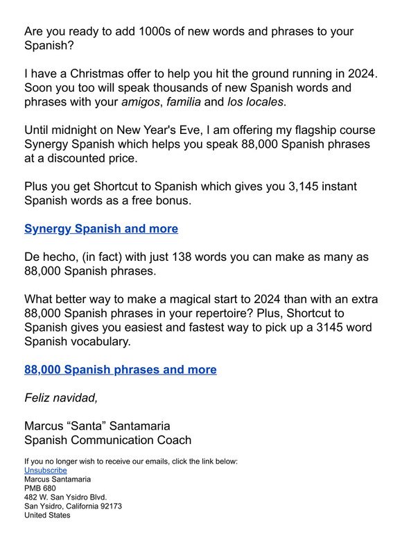 Synergy Spanish double offer - 88,000 Spanish phrases and more