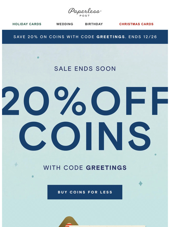 Paperless Post Brandnew holiday cards + 20 off Milled