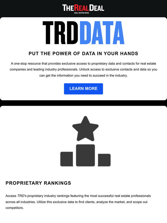 Trd Data The Real Deal: ⭐ New From TRD: Access Top Real Estate Rankings & Data ...