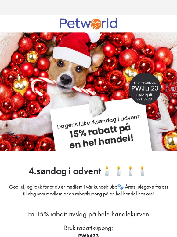 15% på en handel 23-27.des!🎁