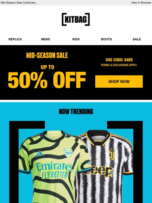 Up To 50% Off Your Favourite League