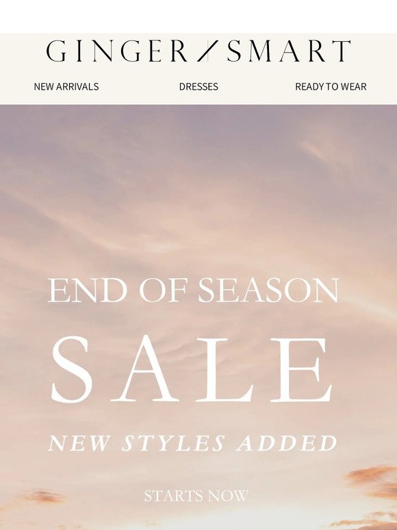 End of Season Sale Starts Now