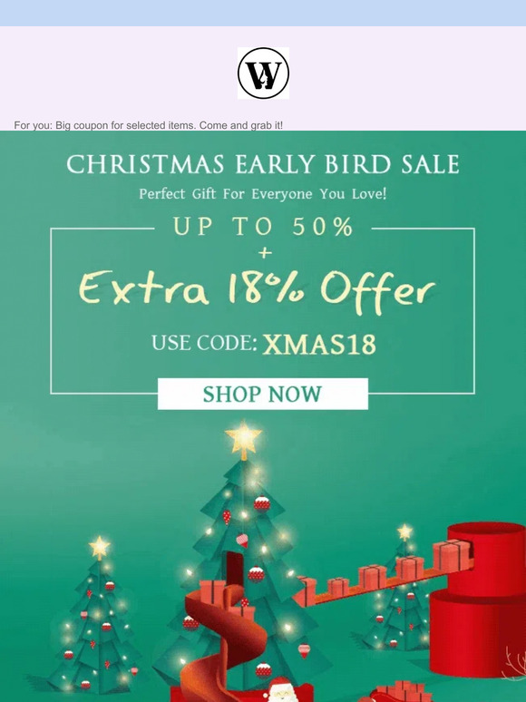 Wigyy Christmas early bird sale! Wigyy's New Arrivals Stay Ahead of