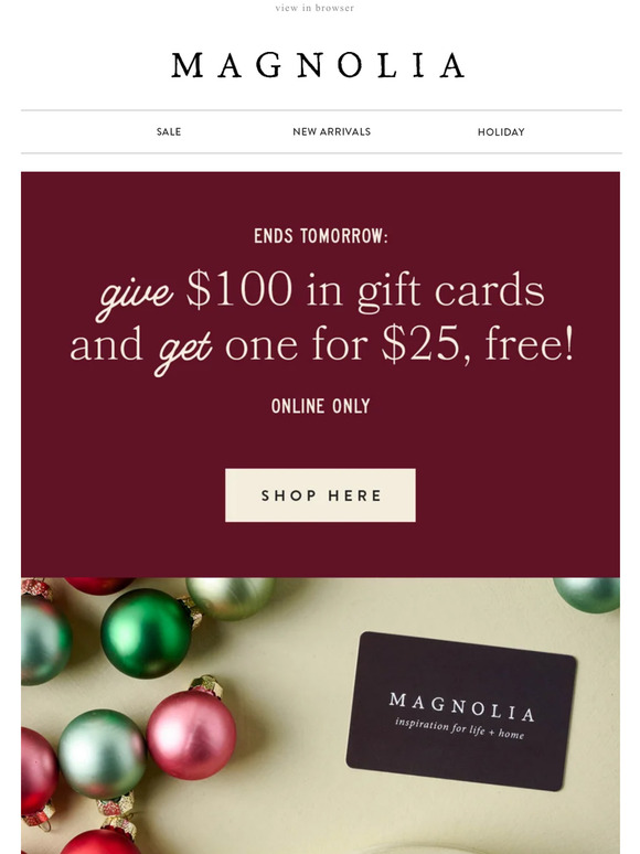 Magnolia Email Newsletters Shop Sales, Discounts, and Coupon Codes