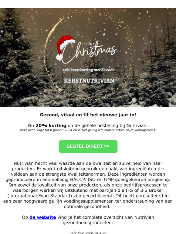 20% KERSTKORTING