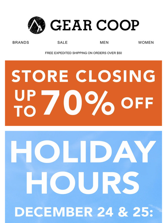 Get Last-Minute Gifts at the Gear Coop Store Closing Sale