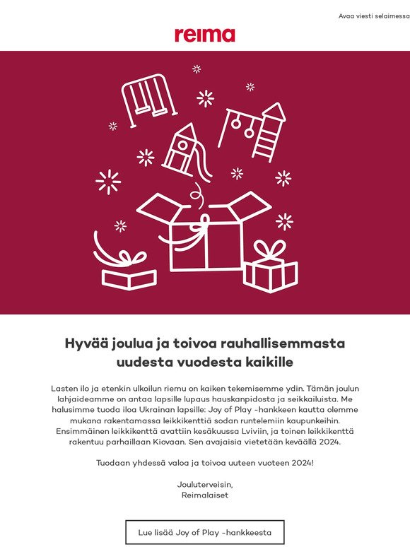 Hyvää joulua! Joy of Play -hanke Ukrainassa etenee