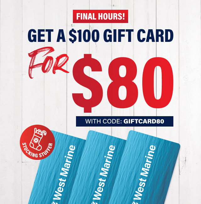 FINAL HOURS! - Get a $100 Gift Card for $80 with code: GIFTCARD80