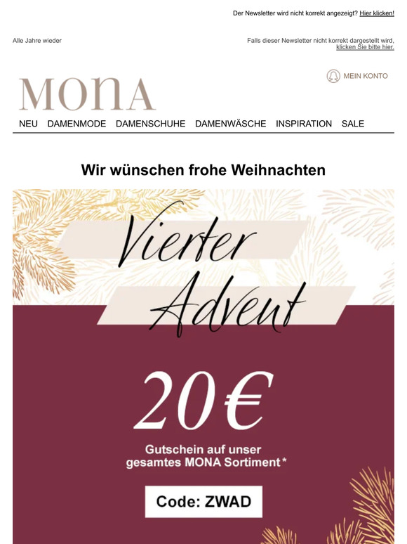 🌟 Weihnachtsgeschenk: 20€ Gutschein auf eine Bestellung