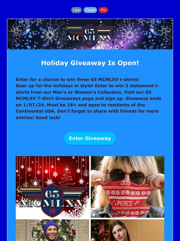 Holiday Giveaway Is Open!