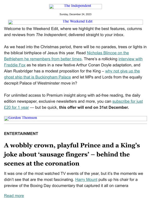 The Independent: The Weekend Edit: Behind the scenes at the coronation ...
