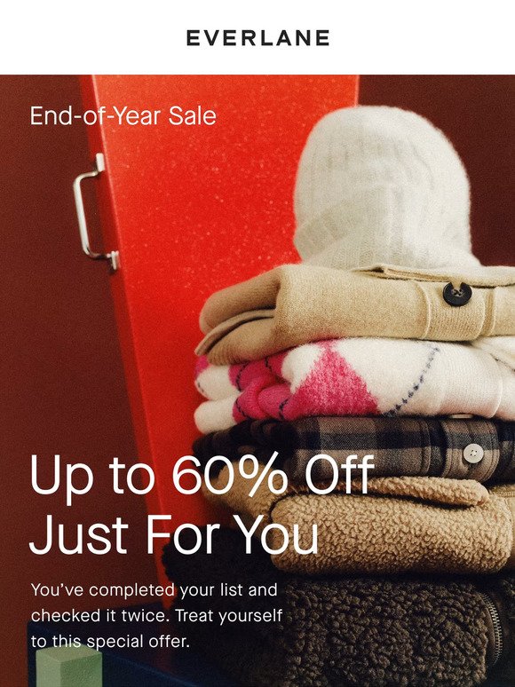 A Christmas Eve Treat: Up to 60% Off