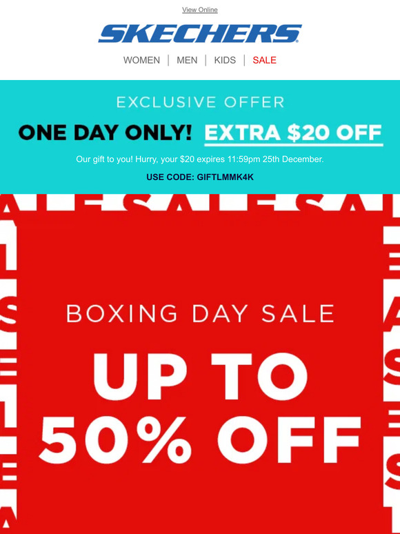 Skechers boxing hot sale day sale