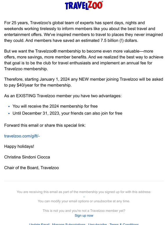 Travelzoo Your complimentary membership for 2024 Milled