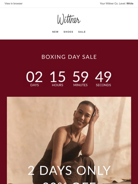 Shoe company deals boxing day sale