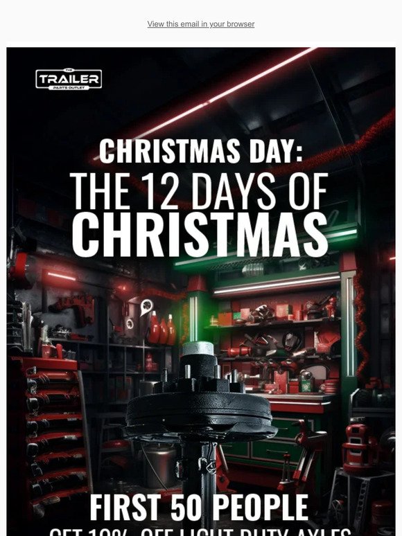 Christmas Day: 10% off 2K - 8K Trailer Axles