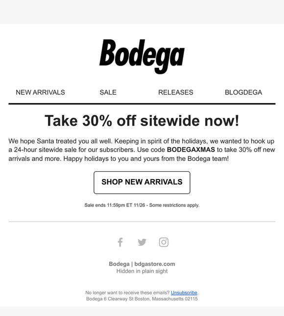 One more gift under the tree, from Bodega