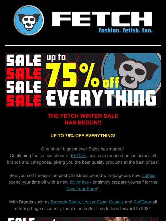 Let's Continue the Festive Cheer - up to 75% off EVERYTHING at FETCH