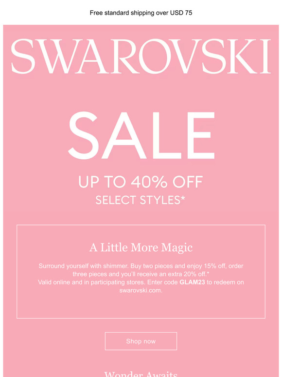 Swarovski Email Newsletters Shop Sales, Discounts, and Coupon Codes