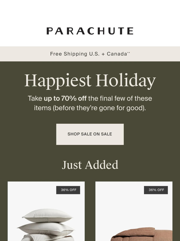 Parachute Email Newsletters Shop Sales, Discounts, and Coupon Codes