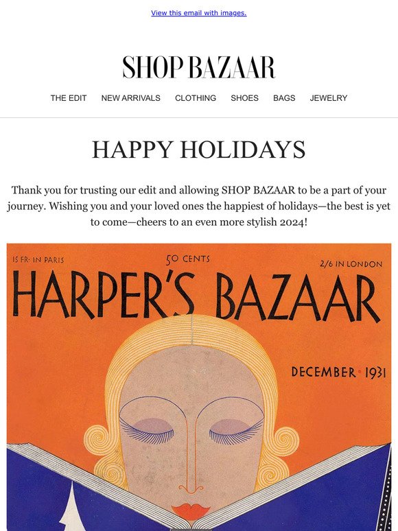 Happy Holidays From SHOP BAZAAR!