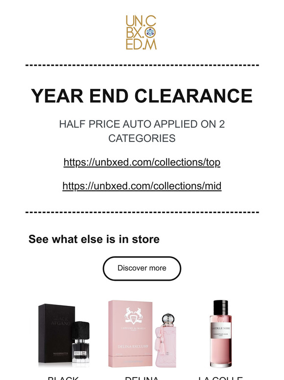 XMAS Half Price Store ! Perfumes at Flat Half!