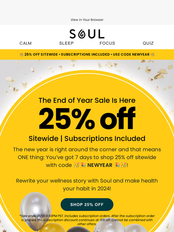New Year, New You, New Savings: 25% off everything!