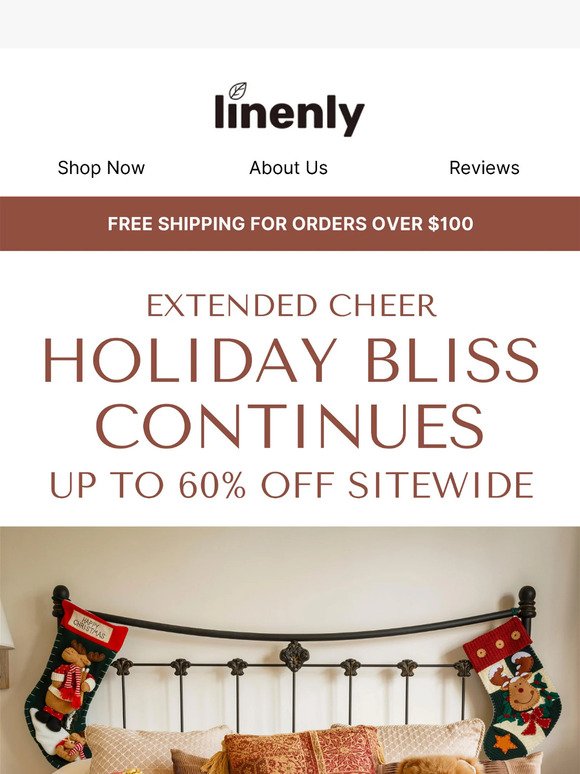 Extended Cheer! Enjoy Up to 60% Off Sitewide!