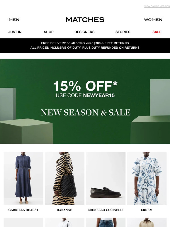 Matches Fashion Email Newsletters Shop Sales, Discounts, and Coupon Codes