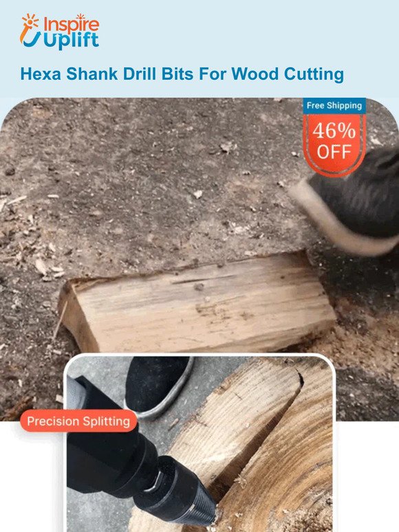 Effortless Wood Splitting with Hex Drill Bit!