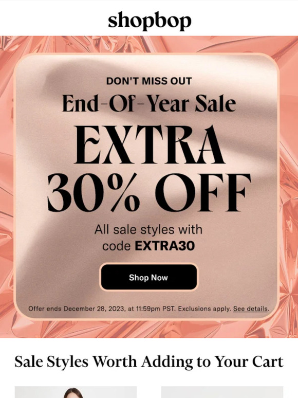 Shopbop Email Newsletters Shop Sales, Discounts, and Coupon Codes