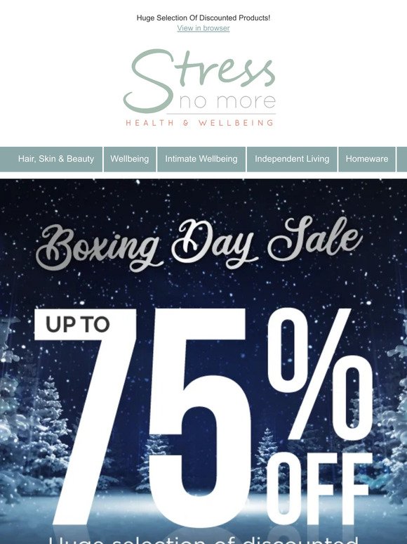 Up To 75% Off In Our Boxing Day Sale!