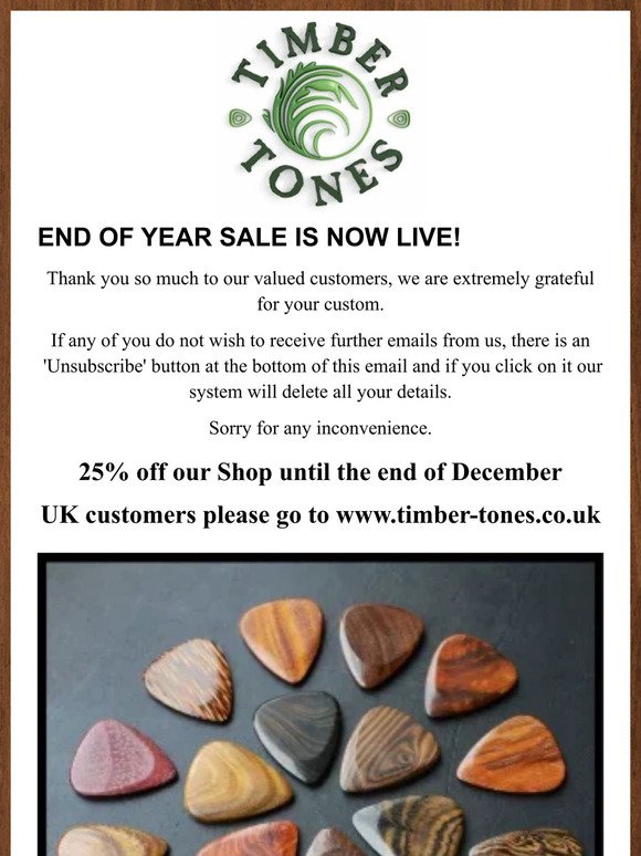 End of Year Sale 25% Off