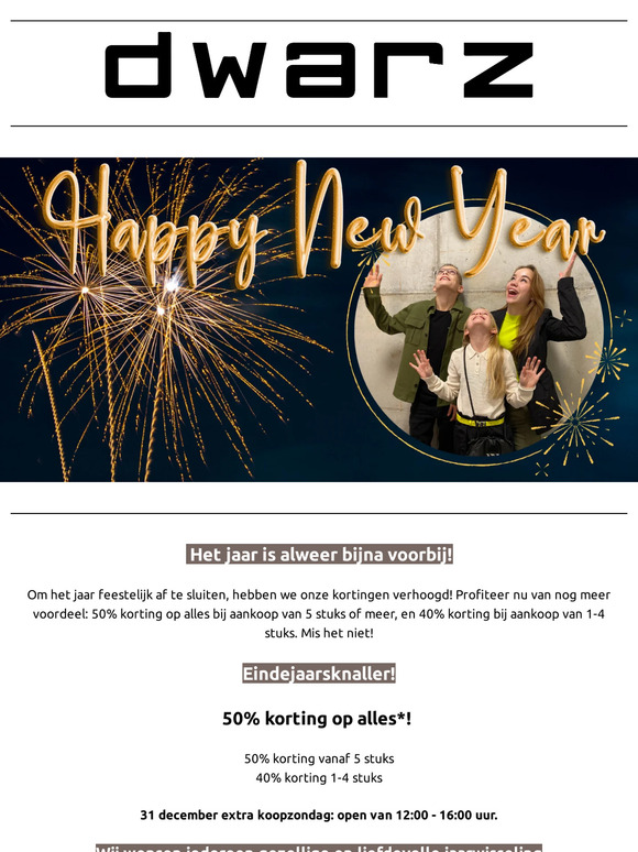 🌟 Eindejaarsknaller 50% 🌟, en koopzondag!