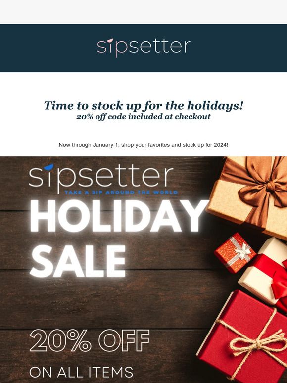 HOLIDAY STOCK-UP SALE! for a limited time