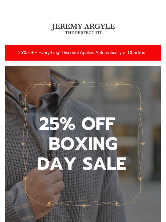 25% OFF for Boxing Day