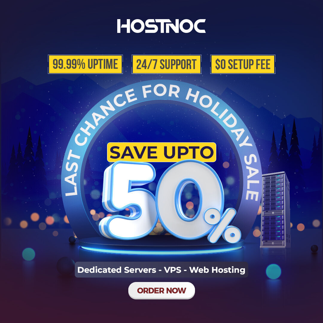 Limited Time Offer-Holiday Sale- Upto 50% Off - Dedicated Servers-VPS- Web Hosting - Lowest Price- 24/7 Support- $0 Setup Fee