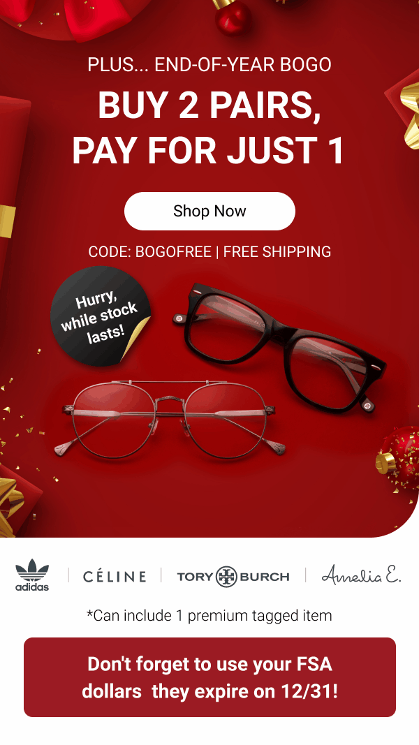 GlassesUSA 🎉 End the year with MASSIVE emailonly savings! Milled