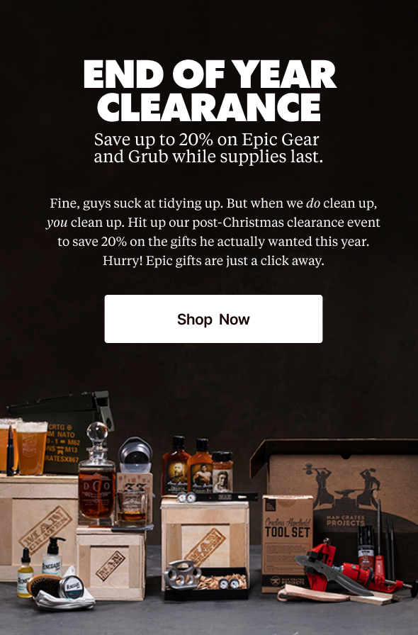 Save up to 20% during our end of year Clearance sale