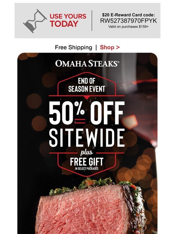 Save on gifts with this $30 Reward Card! - Omaha Steaks